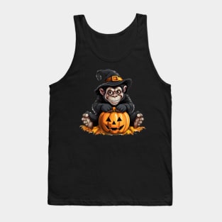 Halloween Pumpkin Monkey Tank Top